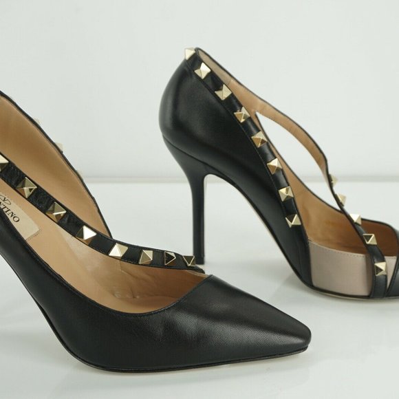 VALENTINO Leather Rockstud D'orsay Strappy Pumps - Picture 10 of 11